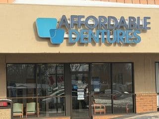 Exterior of Affordable Dentures & Implants in East Moline, IL